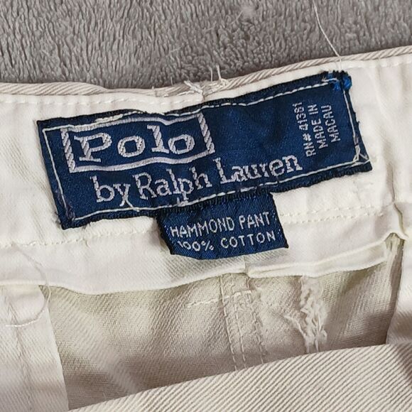 Vtg Polo Ralph Lauren Hammond Dress Pants 38x32 Classic Chino Khaki Golf Preppy - Picture 3 of 15